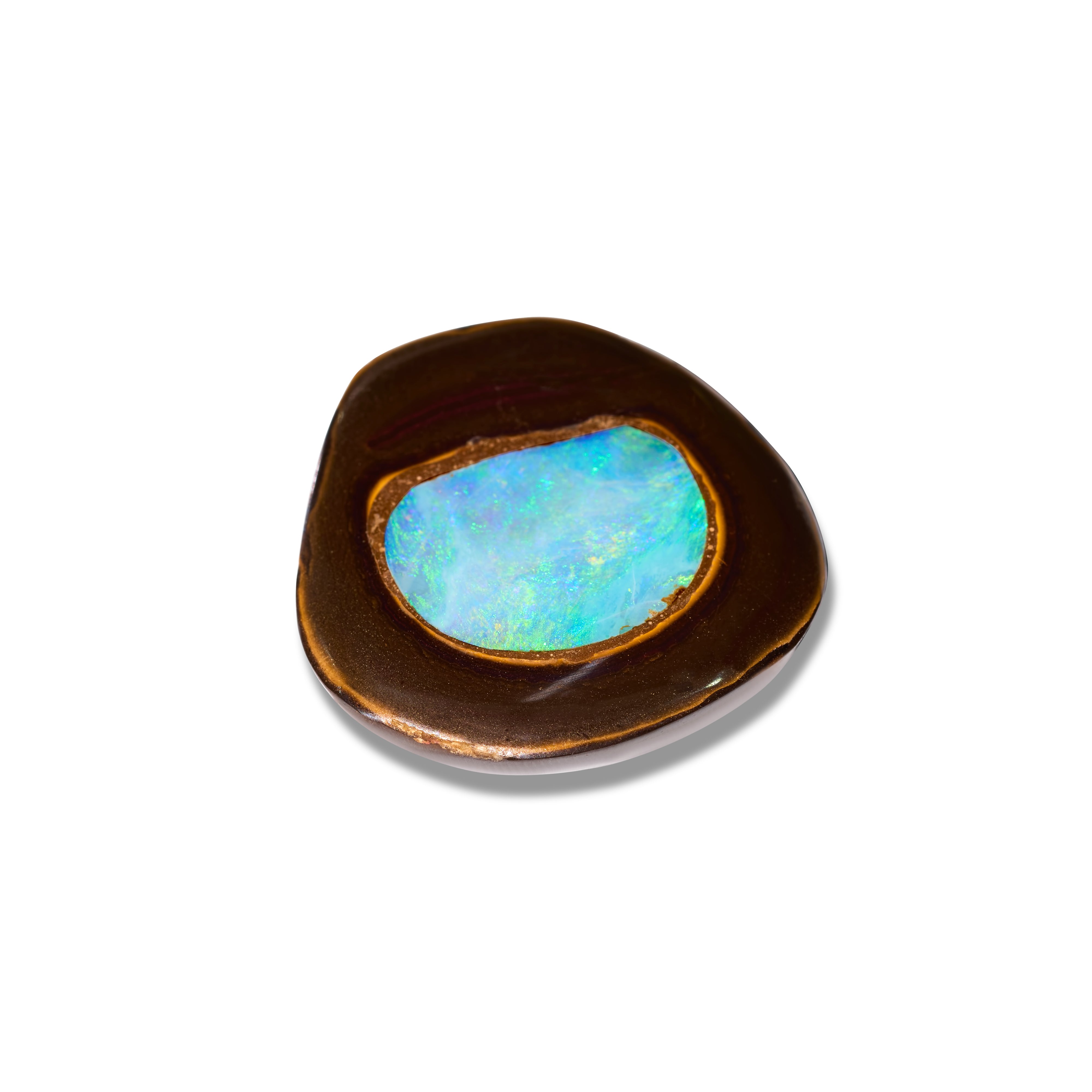 boulder opal inlay polished collectors stone blue green aqua