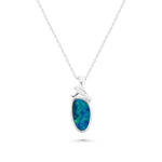 opal necklace sterling silver unique design green blue