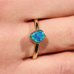 gold opal ring elegant blue green colours