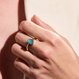 9k gold Australian opal ring blue green