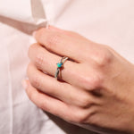 opal ring elegant engagement design sterling silver cubic zirconia's, blue green, yellow stone colours