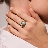 gold opal ring solid Australian opal