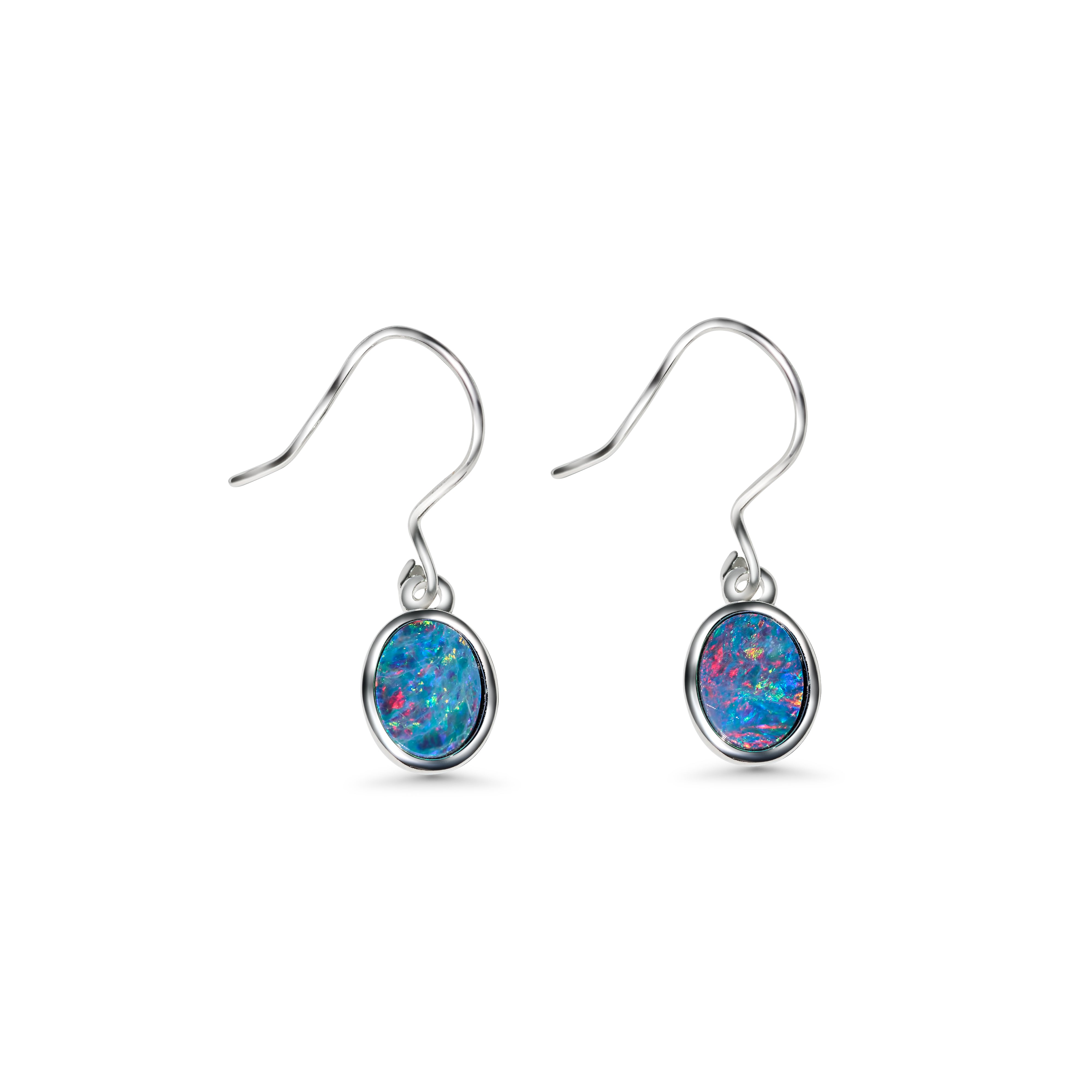 opal earrings sterling silver dangle