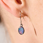 opal earrings sterling silver dangle