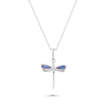 opal necklace sterling silver dragonfly pendant 