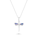 opal necklace sterling silver dragonfly pendant 